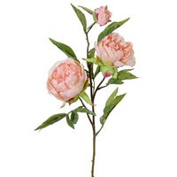 Kunstbloem pioenroos Spring Dream - licht roze - 73 cm - kunststof - thumbnail