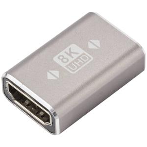 SpeaKa Professional SP-11301992 HDMI Adapter [1x HDMI-bus - 1x HDMI-bus] Grijs UHD 8K @ 60 Hz, UHD 4K @ 120 Hz Aluminium-stekker