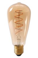 LED volglas Flex Filament Rustieklamp 240V 4W 200lm E27 ST64, Goud 2100K Dimbaar - Calex