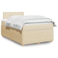Boxspring met matras stof crèmekleurig 120x200 cm