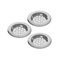 Gootsteenfilters zeefjes/vuil opvangers - 3x stuks - 6 cm - metaal