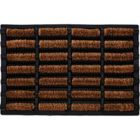 Deurmat/droogloopmat - voor buiten/binnen - zwart - rubber/kokos - 60 x 40 cm - Deurmatten - thumbnail