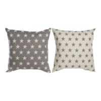 Kussen DKD Home Decor Beige Bruin 60 x 10 x 60 cm Sterren (2 Stuks)