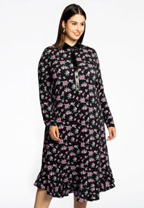 Yoek Jurk met ruches LOULOU | Zwart | Maat 38/40