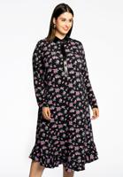 Yoek Jurk met ruches LOULOU | Zwart | Maat 46/48