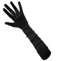 Lange zwarte gala handschoenen   - - thumbnail