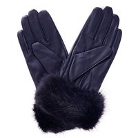 Handschoenen Fur Trimmed navy - thumbnail