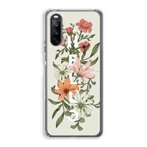 Hello bloemen: Sony Xperia 10 III Transparant Hoesje