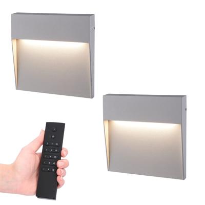 Logan LED Wandlamp Grijs - 6 Watt 280lm - vierkant - Trapverlichting - IP54 Waterdicht - 3000K Warm wit - Dimbaar - Binnen en buiten - modern