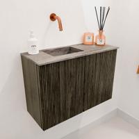 Toiletmeubel Mondiaz Joya Dlux | 60 cm | Meubelkleur Shadow | Faye wastafel Oza Wasbak Links | Zonder kraangat(en)