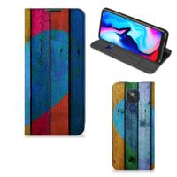 Motorola Moto G9 Play Book | Wallet Case | Wood Heart - Cadeau voor je Vriend