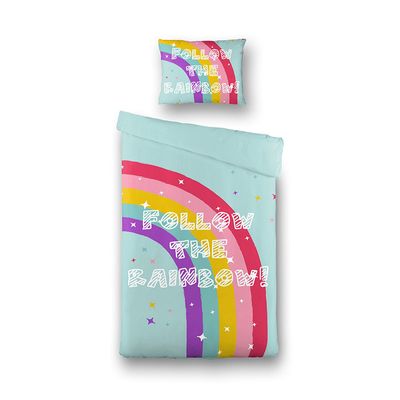 Fresh&Co Kids Dekbedovertrek Follow The Rainbow 140 x 200 cm - Kinderovertrek Dekbedovertrek Fresh&Co Kids Dekbedovertrek Follow The Rainbow 140 x 200 cm - Kinderovertrek Dekbedovertrek