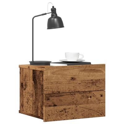 Nachtkastjes 2 st wandgemonteerd 40x32x30 cm oud houtkleurig