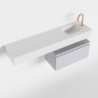 Toiletmeubel Mondiaz Andor | 120 cm | Meubelkleur Cale | Lex vrijhangend wastafel Talc Rechts | 1 kraangat