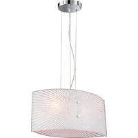 LED Hanglamp - Hangverlichting - Trion Elize - E27 Fitting - 2-lichts - Ovaal - Mat Chroom - Aluminium