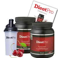 2 potten DieetPro Kersen plus Gratis Shaker