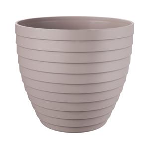 Bloempot/plantenpot Florenzia - taupe - kunststof - D25 x H22,3 cm - voor buiten/binnen