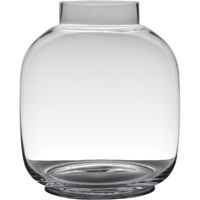 Transparante luxe grote vaas/vazen van glas 29 x 26 cm - thumbnail