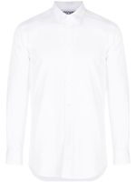 Moschino logo-embroidered long-sleeve cotton shirt - Blanc