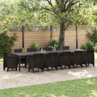 Tuintafel 400x100x73 cm poly rattan bruin