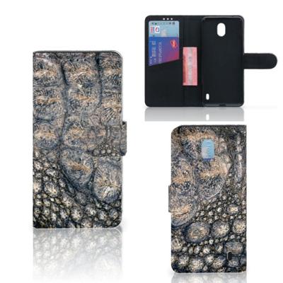 Nokia 1 Plus | Telefoonhoesje | Met pasjeshouder | Krokodillenprint