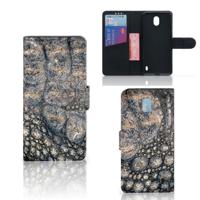 Nokia 1 Plus | Telefoonhoesje | Met pasjeshouder | Krokodillenprint
