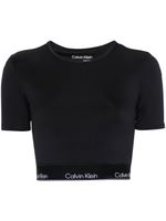 Calvin Klein t-shirt crop à bande logo - Noir