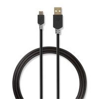Nedis USB-Kabel | USB-A Male naar USB Micro-B Male | 480 Mbps | 1 m | 1 stuks - CCBW60500AT10 CCBW60500AT10 - thumbnail