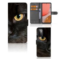 Samsung Galaxy A72 | Telefoonhoesje | Met pasjeshouder | Zwarte Kat