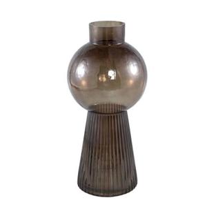 PTMD Ricca Brown glass vase bulb and cone base round L