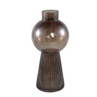 PTMD Ricca Brown glass vase bulb and cone base round L - thumbnail