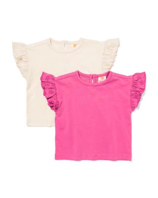 HEMA Baby T-shirts jersey - 2 stuks ecru (ecru)