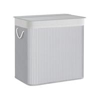 Bamboe wasmand met 3 vakken, Grijs Bamboe wasmand met 3 vakken, Grijs