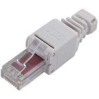 TRU COMPONENTS RJ45-stekker, cat. 6 Stekker, recht Aantal polen (sensoren) 8 Grijs 1 stuk(s)