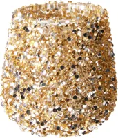 Theelichthouder glas kraal 6.5x8cm goud Theelichthouder glas kraal 6.5x8cm goud