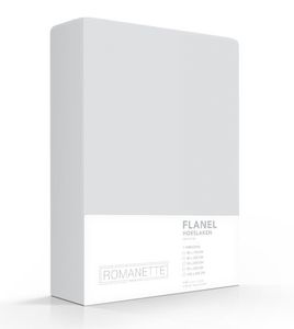 Romanette Romanette flanel hoeslaken Zilver 180x200