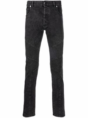Balmain jean à logo embossé - Noir