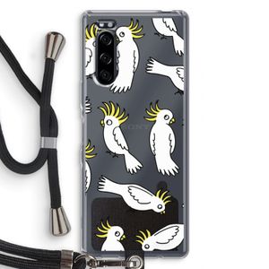 Papegaai: Sony Xperia 5 Transparant Hoesje met koord