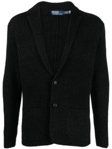 Polo Ralph Lauren cardigan nervuré à revers crantés - Noir