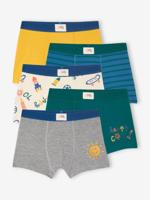 Set van 5 stretch boxershorts voor jongens COOL koningsblauw
