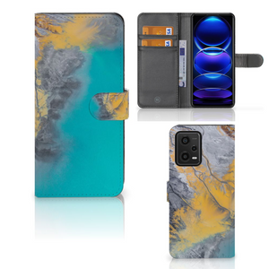 Xiaomi Redmi Note 12 5G | Poco X5 Bookcase Marble Blue Gold