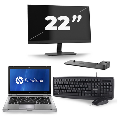 HP EliteBook 8470p - Intel Core i5-3e Generatie - 14 inch - 8GB RAM - 256GB SSD - Windows 10 + 1x 22 inch Monitor HP EliteBook 8470p - Intel Core i5-3e Generatie - 14 inch - 8GB RAM - 256GB SSD - Windows 10 + 1x 22 inch Monitor