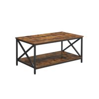 Salontafel met plank vintage bruin-zwart