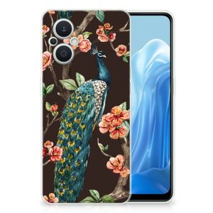 OPPO Reno8 Lite TPU Hoesje Pauw met Bloemen