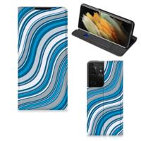 Samsung Galaxy S21 Ultra | Hoesje met Magneet | Waves Blue