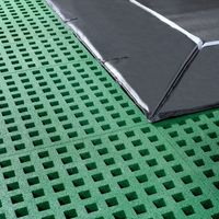 EXIT Dynamic groundlevel trampoline 244x427cm met Freezone veiligheidstegels - zwart - thumbnail