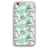 Flamingo bladeren: iPhone 6 / 6S Transparant Hoesje - thumbnail