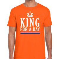 Oranje King for a day t-shirt voor heren - thumbnail