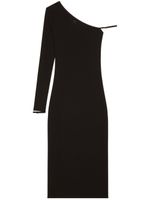 Courrèges robe mi-longue à une épaule - Noir