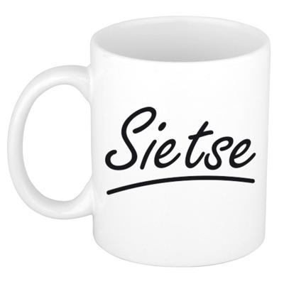 Sietse Naam koffiemok - beker - met sierlijke letters - wit - 300 ml - Cadeau - Heren Sietse Naam koffiemok - beker - met sierlijke letters - wit - 300 ml - Cadeau - Heren
